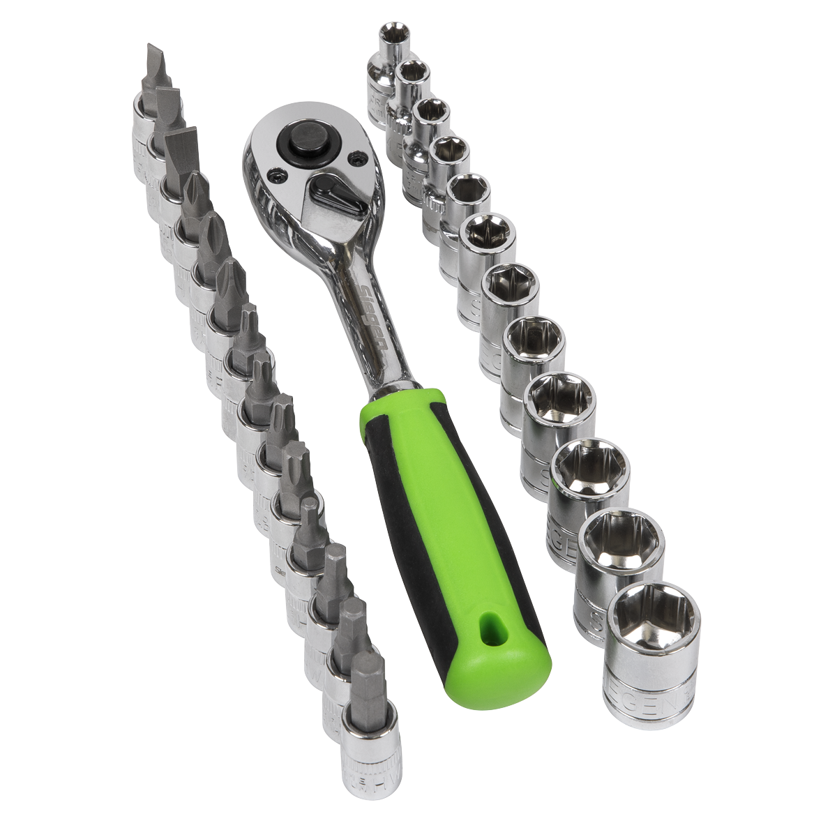 Siegen S01241 Siegen Socket & Socket Bit Set 1/4"Sq Drive 27pc