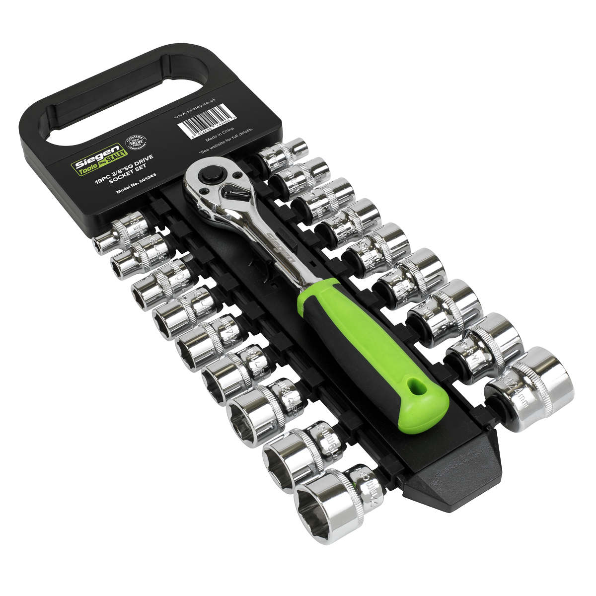 Siegen S01243 Siegen Socket Set 3/8"Sq Drive 19pc