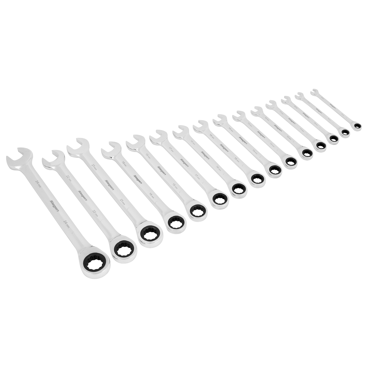 Siegen S01247 Siegen Combination Ratchet Spanner Set 15pc