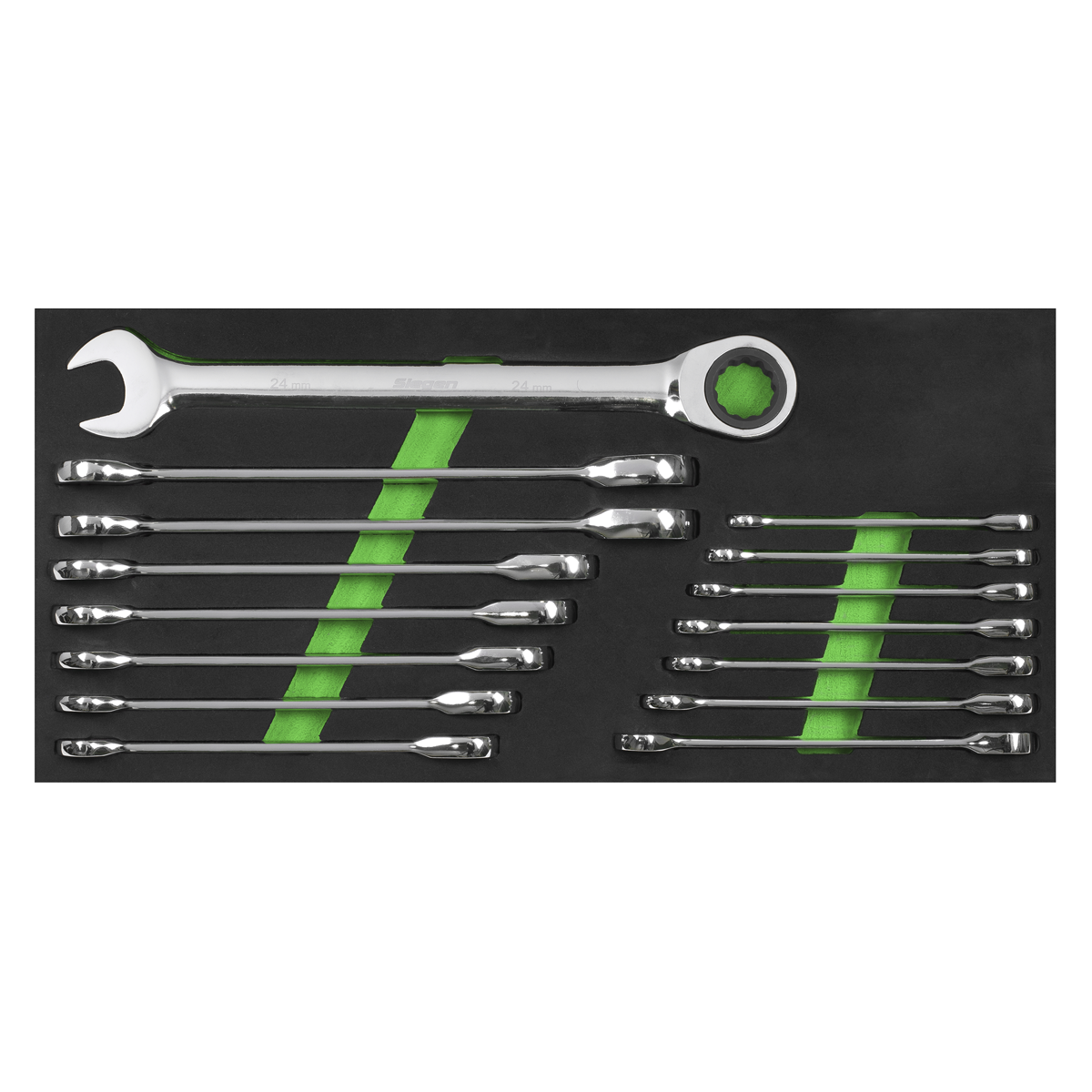 Siegen S01247 Siegen Combination Ratchet Spanner Set 15pc