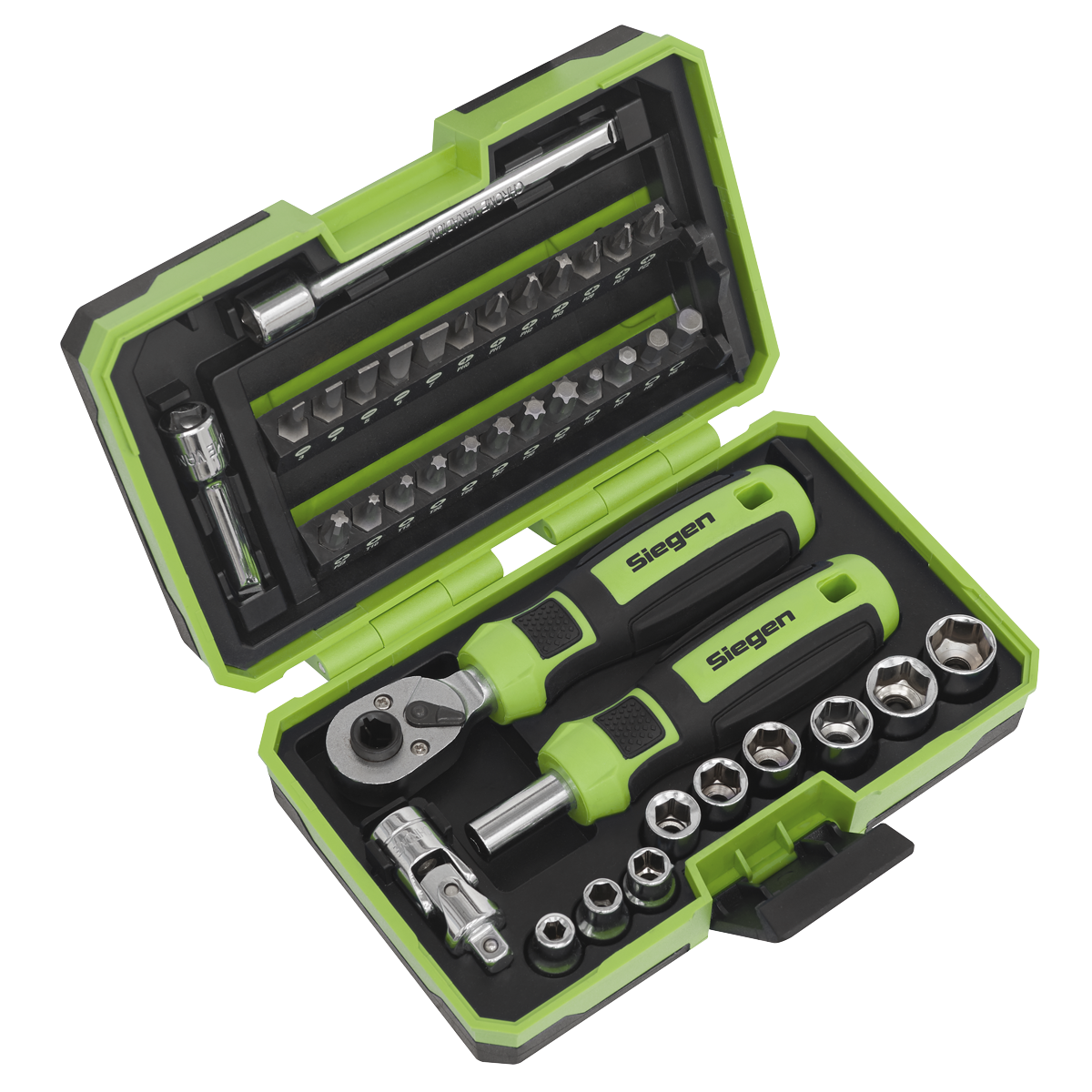 Siegen S01255 Siegen Socket & Bit Set 1/4"Sq Drive 38pc