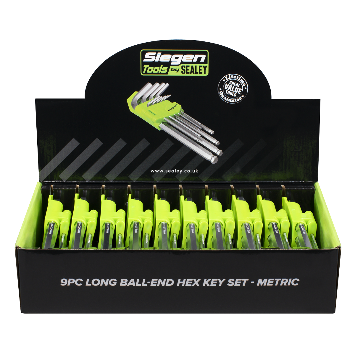 Siegen S01263 Siegen Long Ball-End Hex Key Set 9pc - Display Box of 10