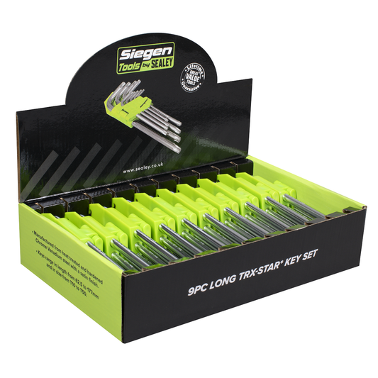 Siegen S01264 Siegen Long TRX-Star* Key Set 9pc - Display Box of 10