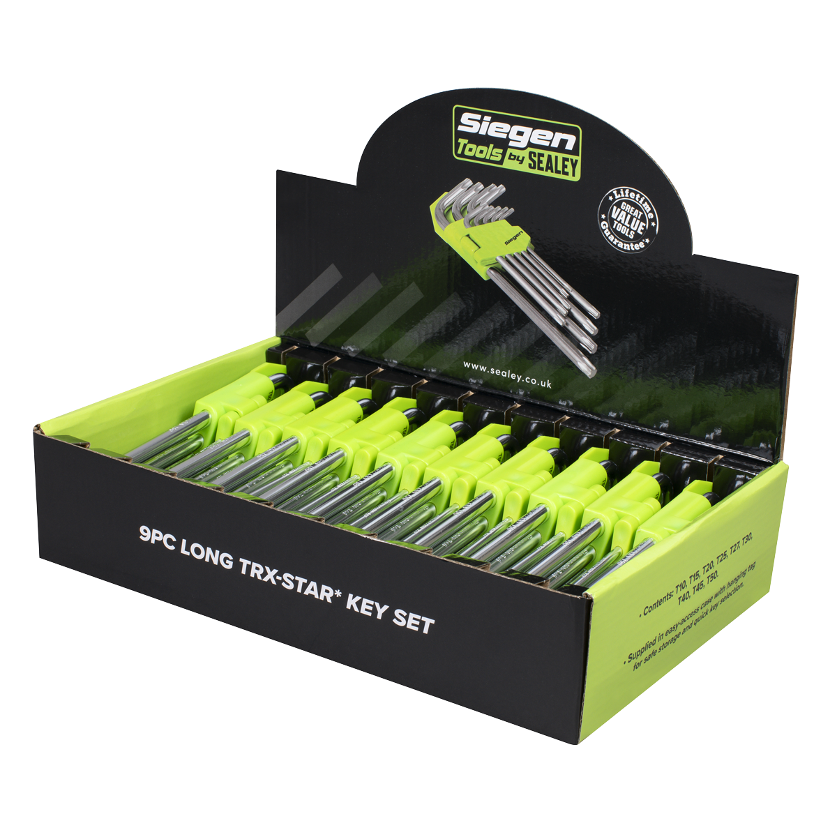 Siegen S01264 Siegen Long TRX-Star* Key Set 9pc - Display Box of 10