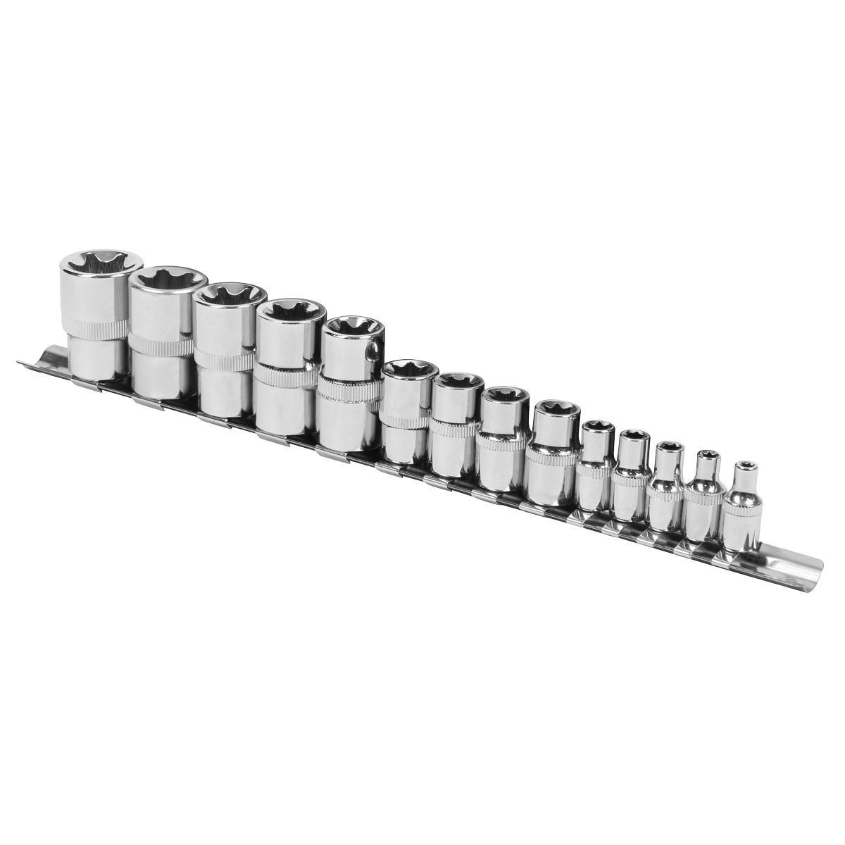 Siegen S01265 Siegen TRX-Star* Socket Set E4-E24 1/4", 3/8" & 1/2"Sq Drive 14pc