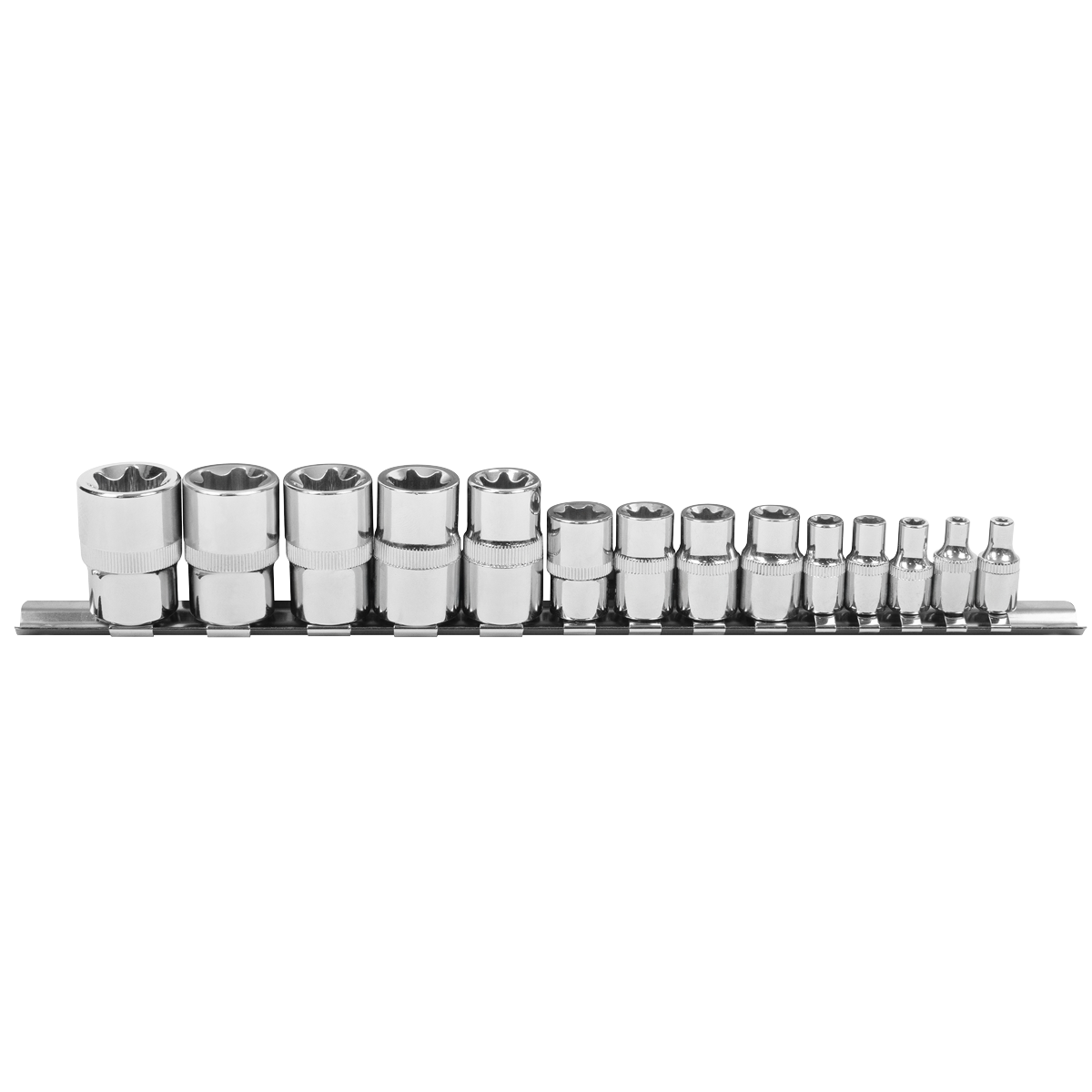 Siegen S01265 Siegen TRX-Star* Socket Set E4-E24 1/4", 3/8" & 1/2"Sq Drive 14pc
