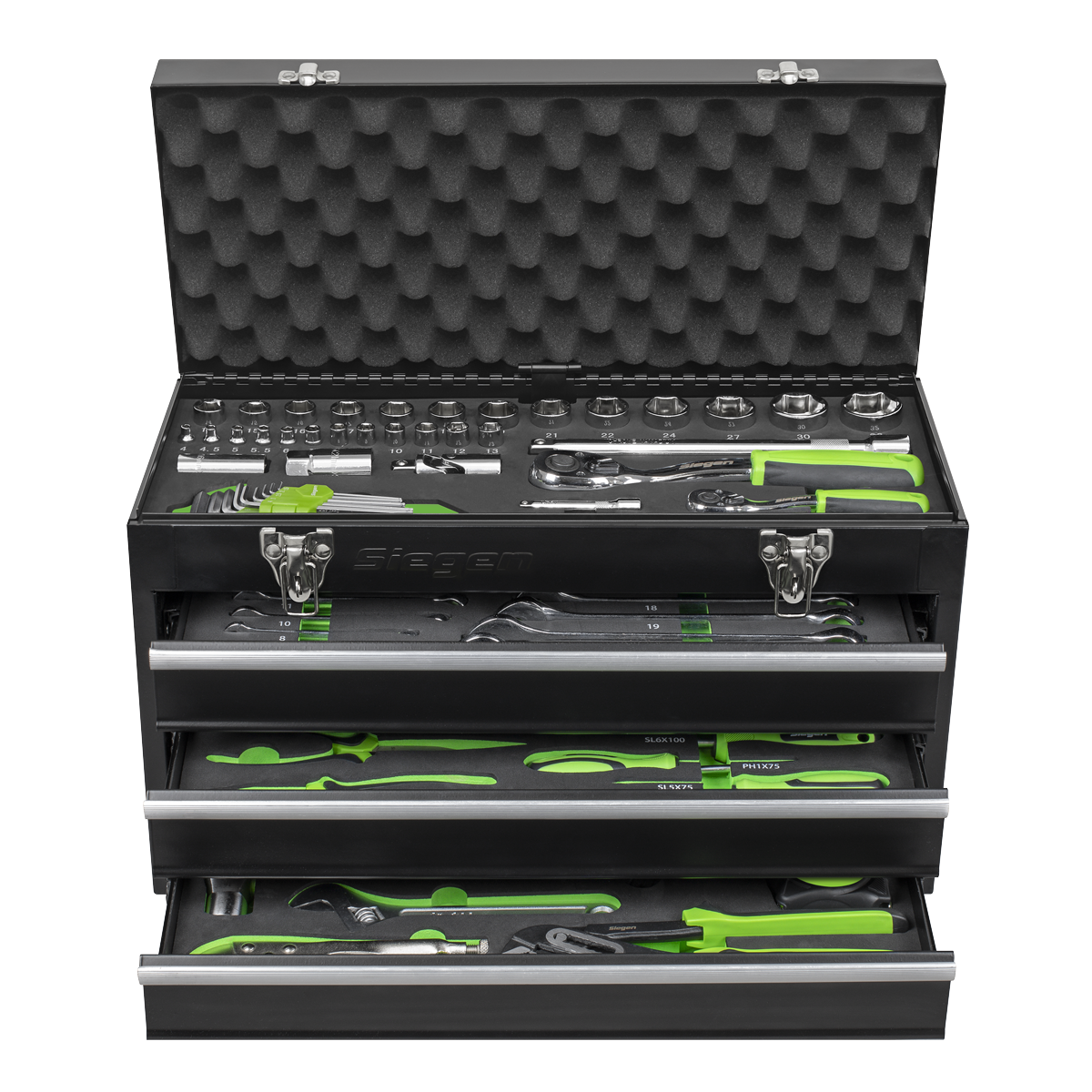 Siegen S01266 Siegen Portable Tool Chest 3 Drawer with 98pc Tool Kit