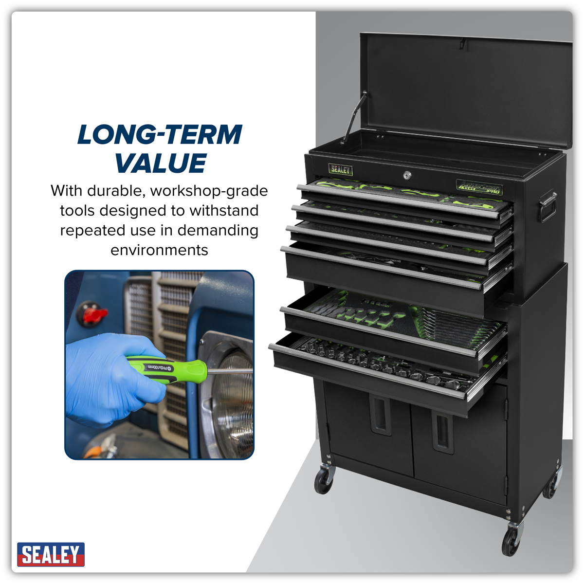 Siegen S01267 Topchest & Rollcab Combination 6 Drawer with 247pc Tool Kit