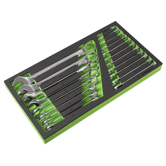 Siegen S01272 Siegen Combination Spanner Set with Tool Tray 19pc