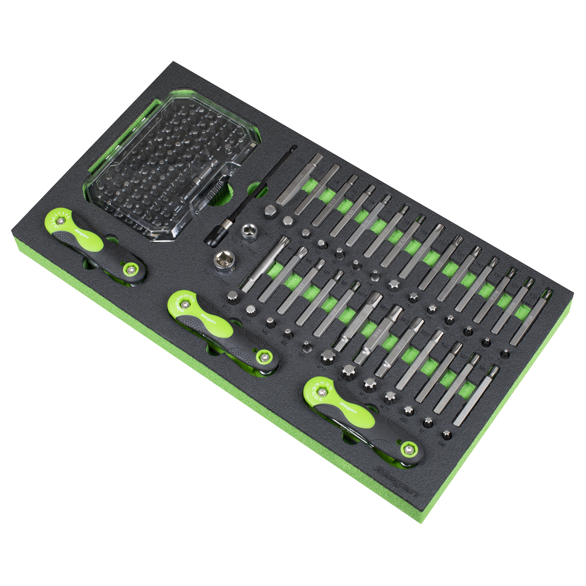 Siegen S01275 Siegen Specialised Bit Set & Folding Hex Keys with Tool Tray 170pc