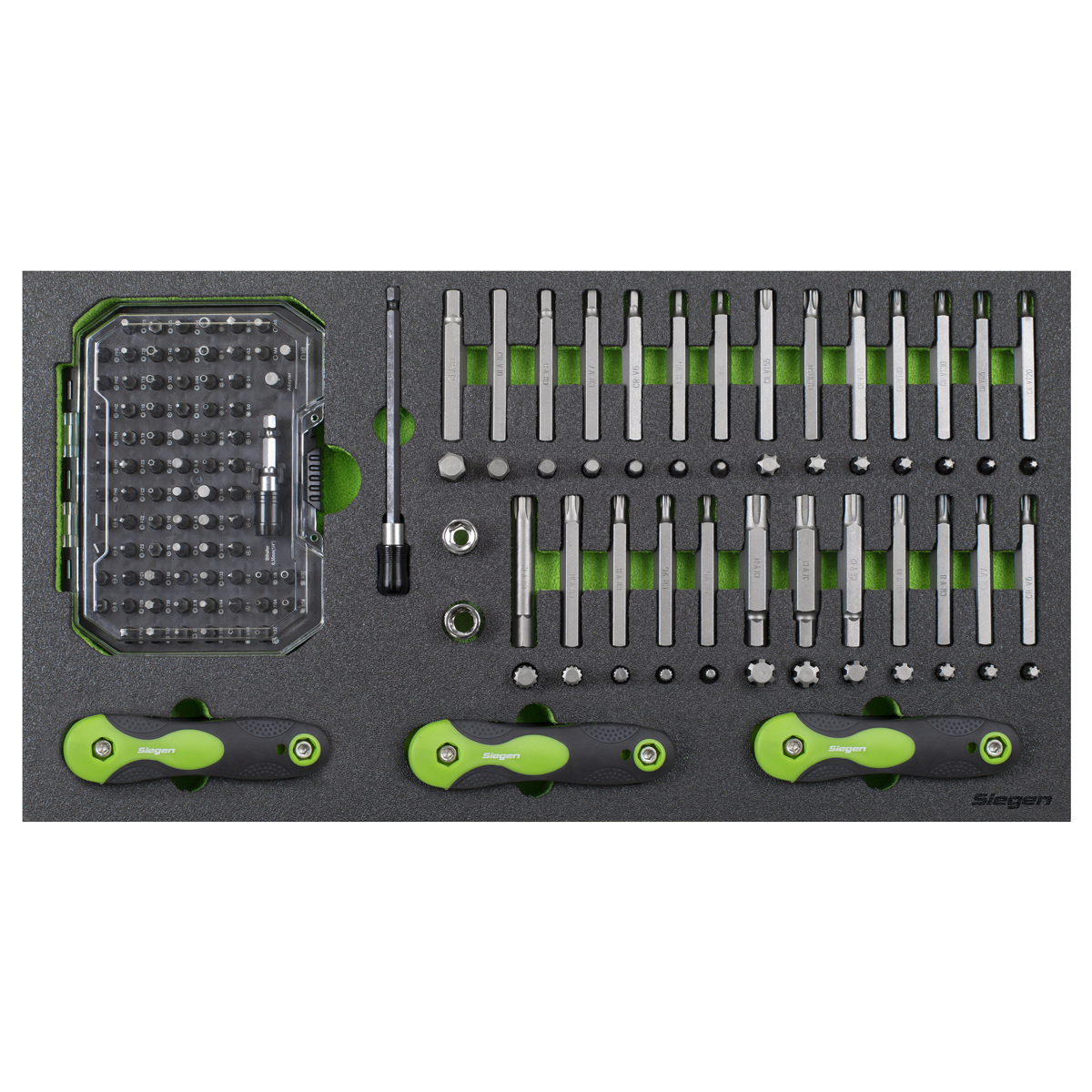 Siegen S01275 Siegen Specialised Bit Set & Folding Hex Keys with Tool Tray 170pc