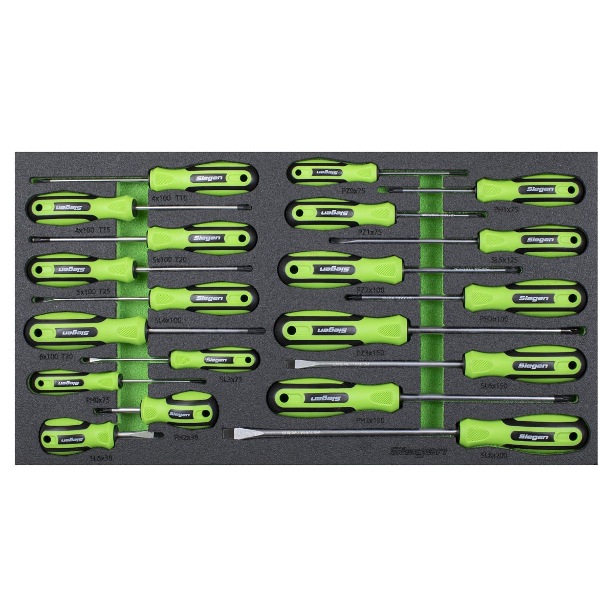 Siegen S01276 Siegen Screwdriver Set with Tool Tray 20pc