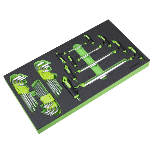Siegen S01280 Siegen T-Handle & Standard Hex/TRX-Star* Key Set with Tool Tray 35pc