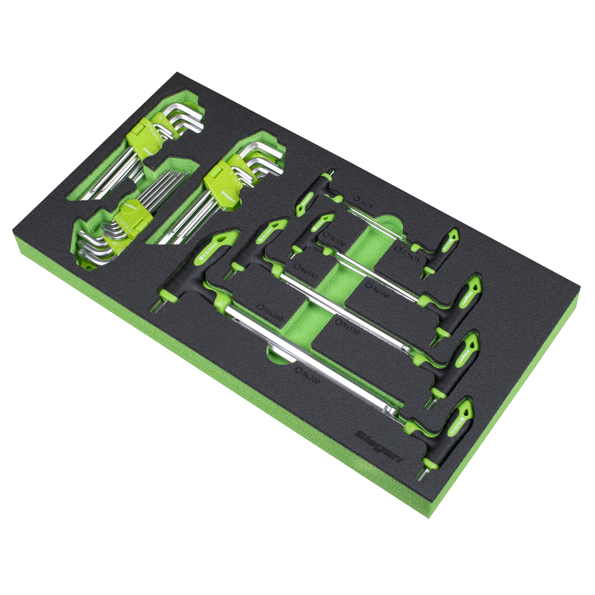 Siegen S01280 Siegen T-Handle & Standard Hex/TRX-Star* Key Set with Tool Tray 35pc