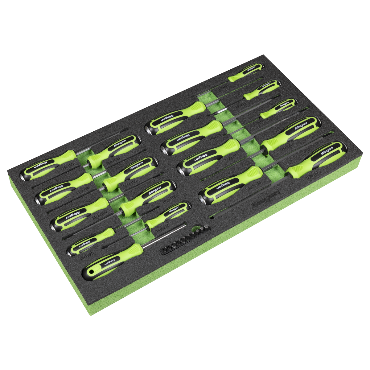 Siegen S01281 Siegen Hammer-Thru Screwdriver, Bit Driver & Bit Set with Tool Tray 28pc