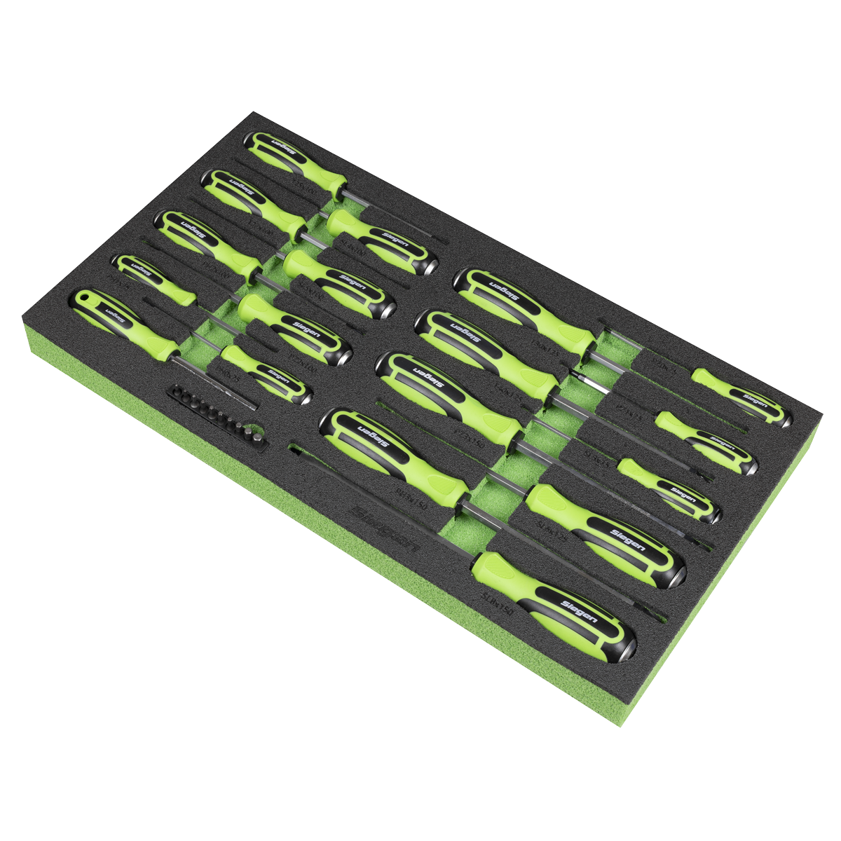Siegen S01281 Siegen Hammer-Thru Screwdriver, Bit Driver & Bit Set with Tool Tray 28pc