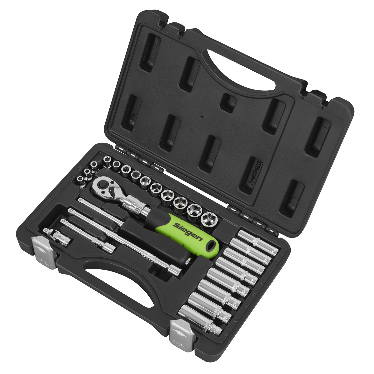 Siegen S01286 Siegen Extendable Ratchet Socket Set 1/4"Sq Drive 26pc