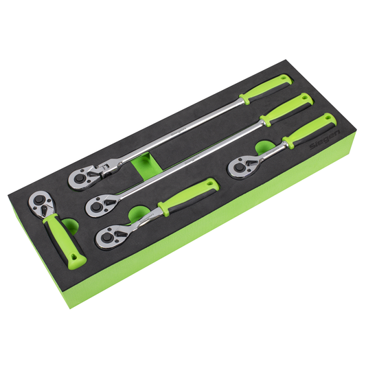 Siegen S01290 Ratchet Wrench Set 1/4"Sq 5pc Drive Flip Reverse
