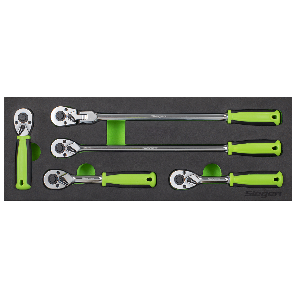 Siegen S01290 Ratchet Wrench Set 1/4"Sq 5pc Drive Flip Reverse