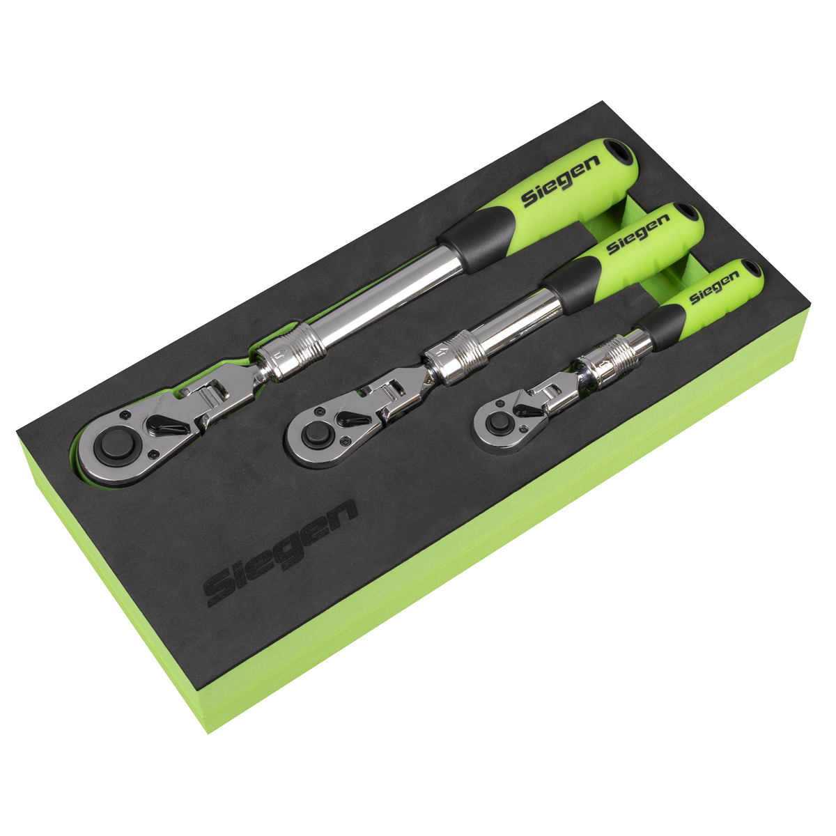 Siegen S01297 Siegen Extendable Flexi-Head Ratchet Wrench Set 3pc