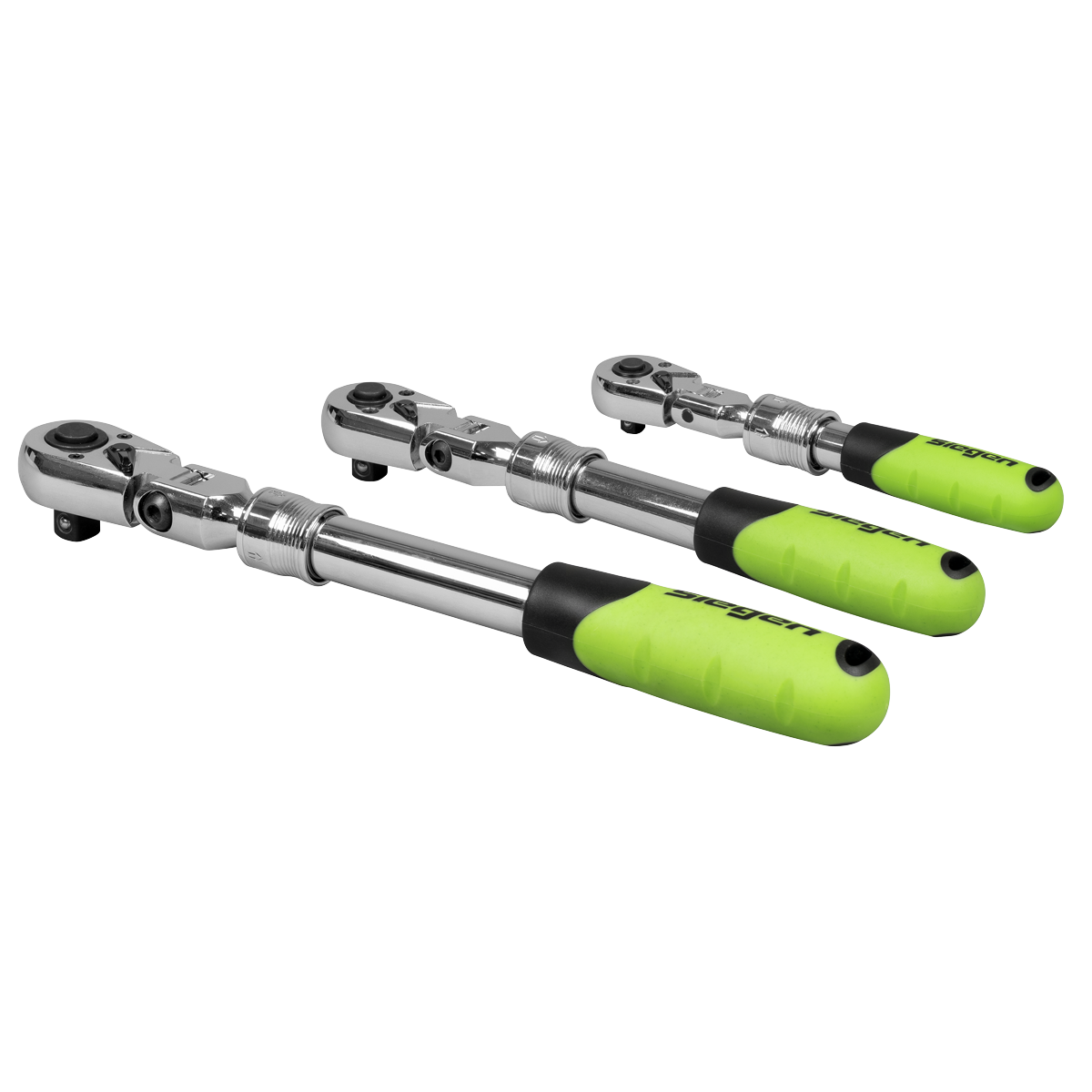 Siegen S01297 Siegen Extendable Flexi-Head Ratchet Wrench Set 3pc