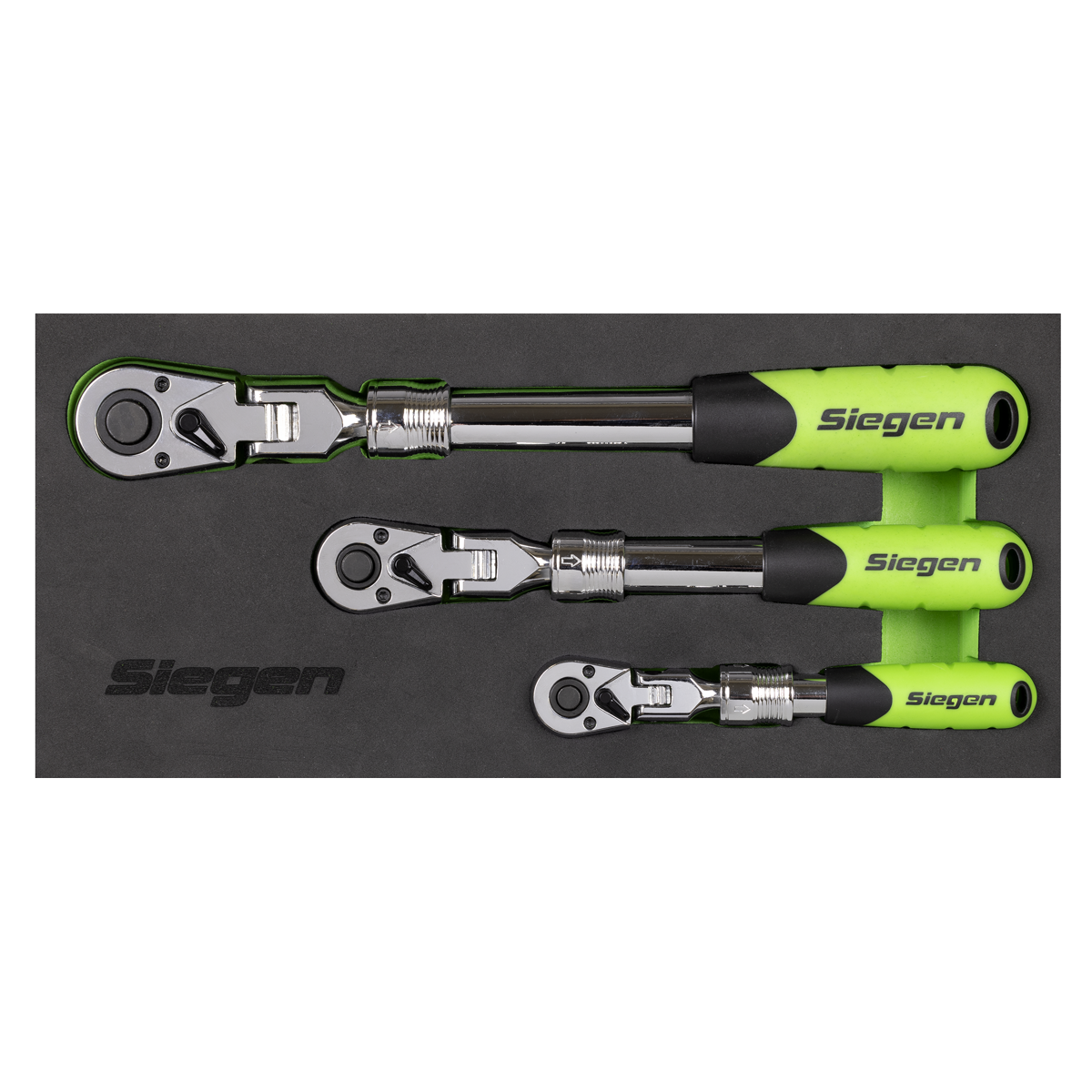 Siegen S01297 Siegen Extendable Flexi-Head Ratchet Wrench Set 3pc