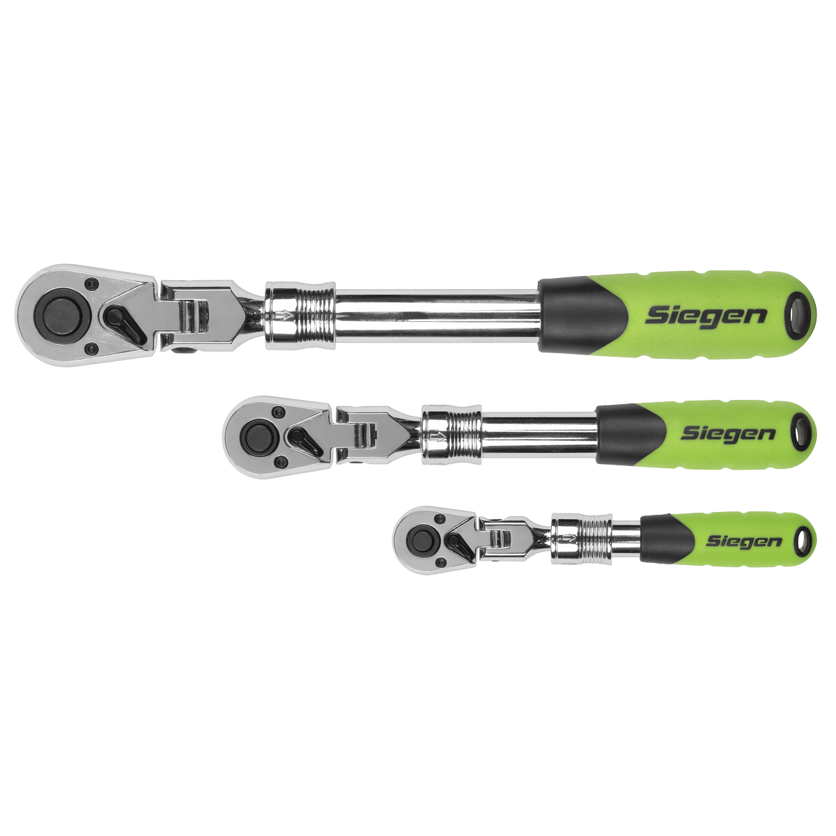 Siegen S01297 Siegen Extendable Flexi-Head Ratchet Wrench Set 3pc