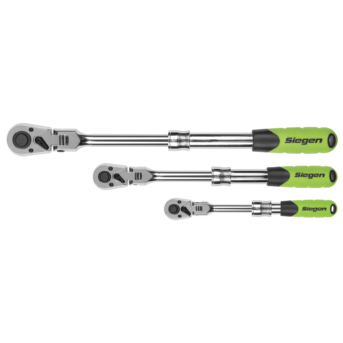 Siegen S01297 Siegen Extendable Flexi-Head Ratchet Wrench Set 3pc
