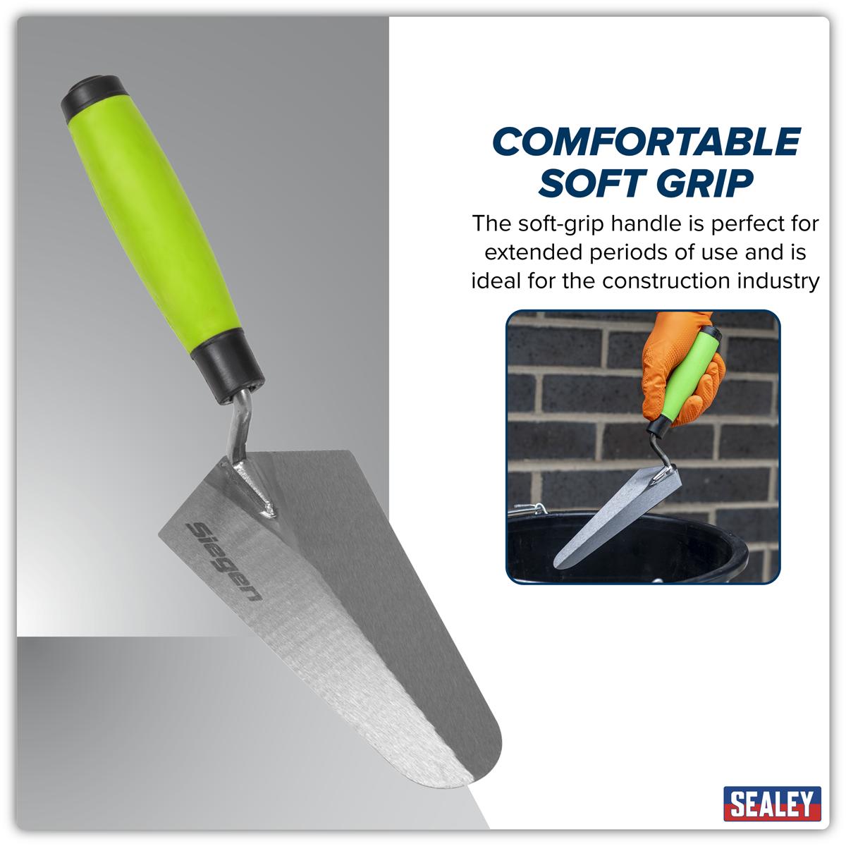 Siegen S01303 Siegen Gauging Trowel with Soft Grip Handle 175mm