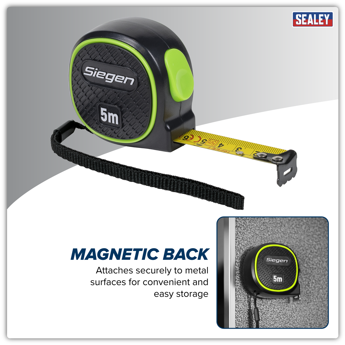 Siegen S01328 Metric/Imperial Auto-Lock Tape Measure 5m(16ft) x 19mm
