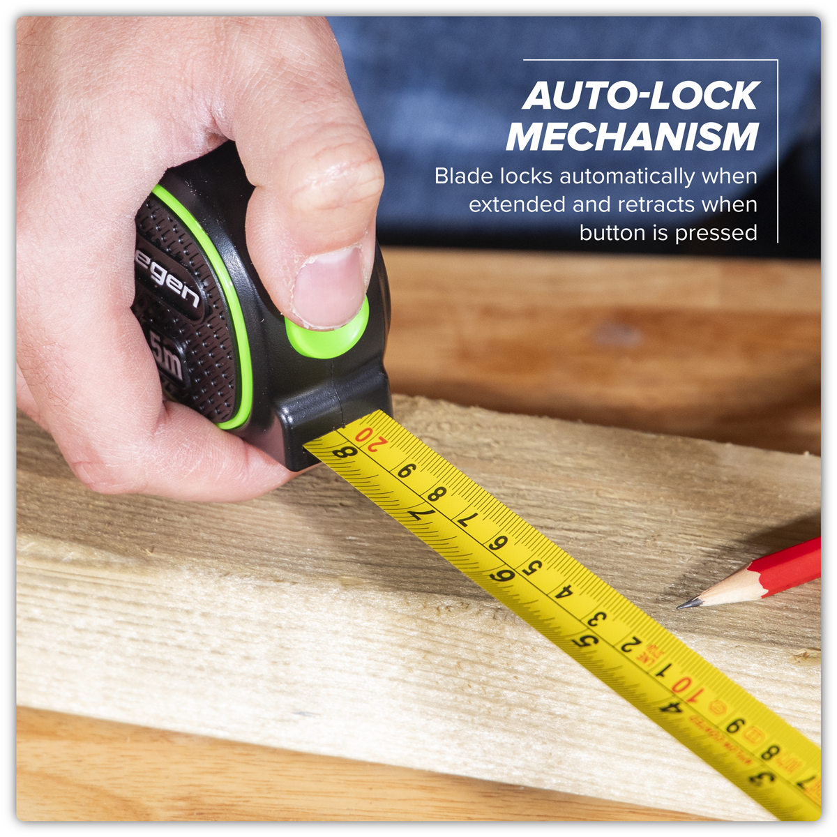 Siegen S01328 Metric/Imperial Auto-Lock Tape Measure 5m(16ft) x 19mm