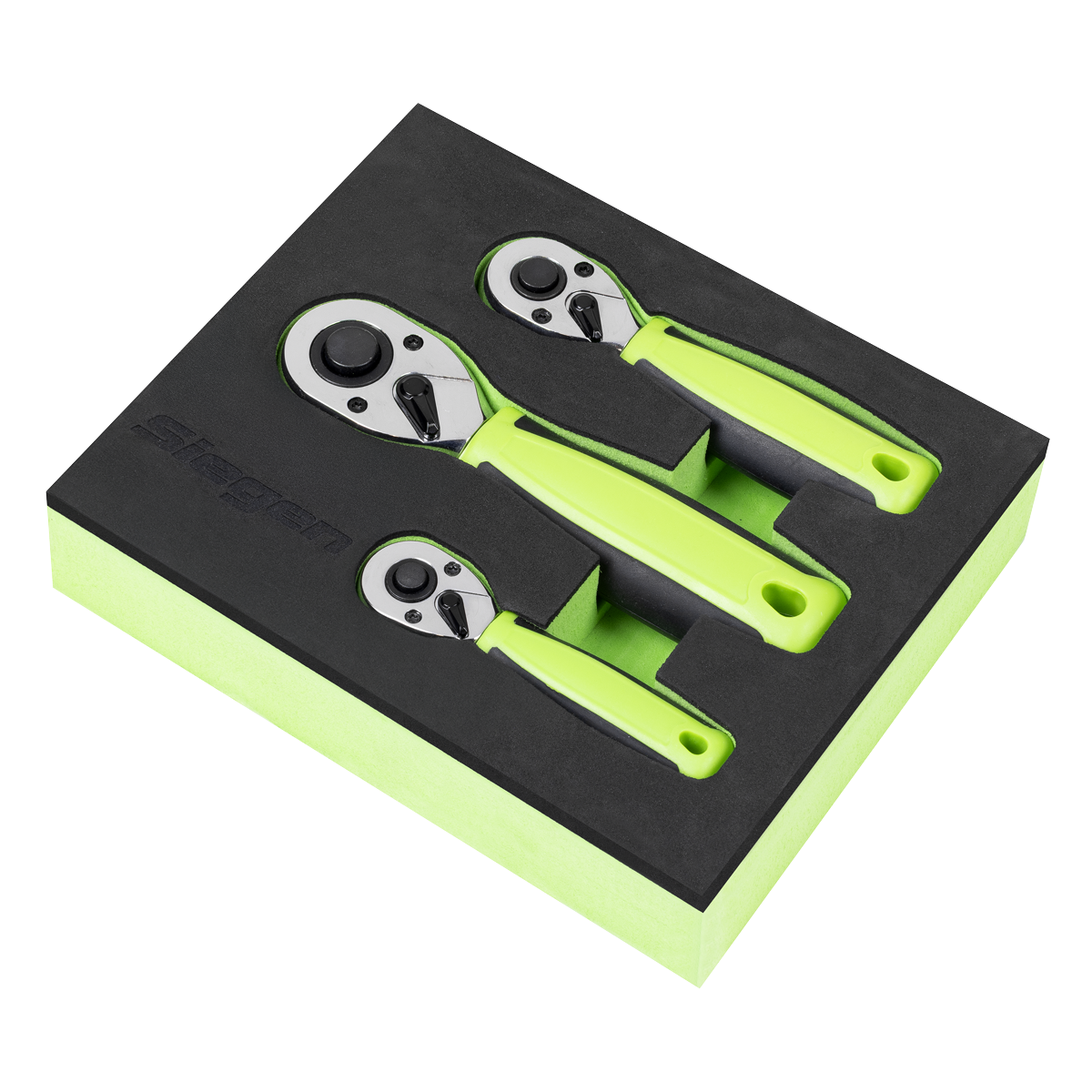 Siegen S01330 Stubby Ratchet Wrench Set 3pc