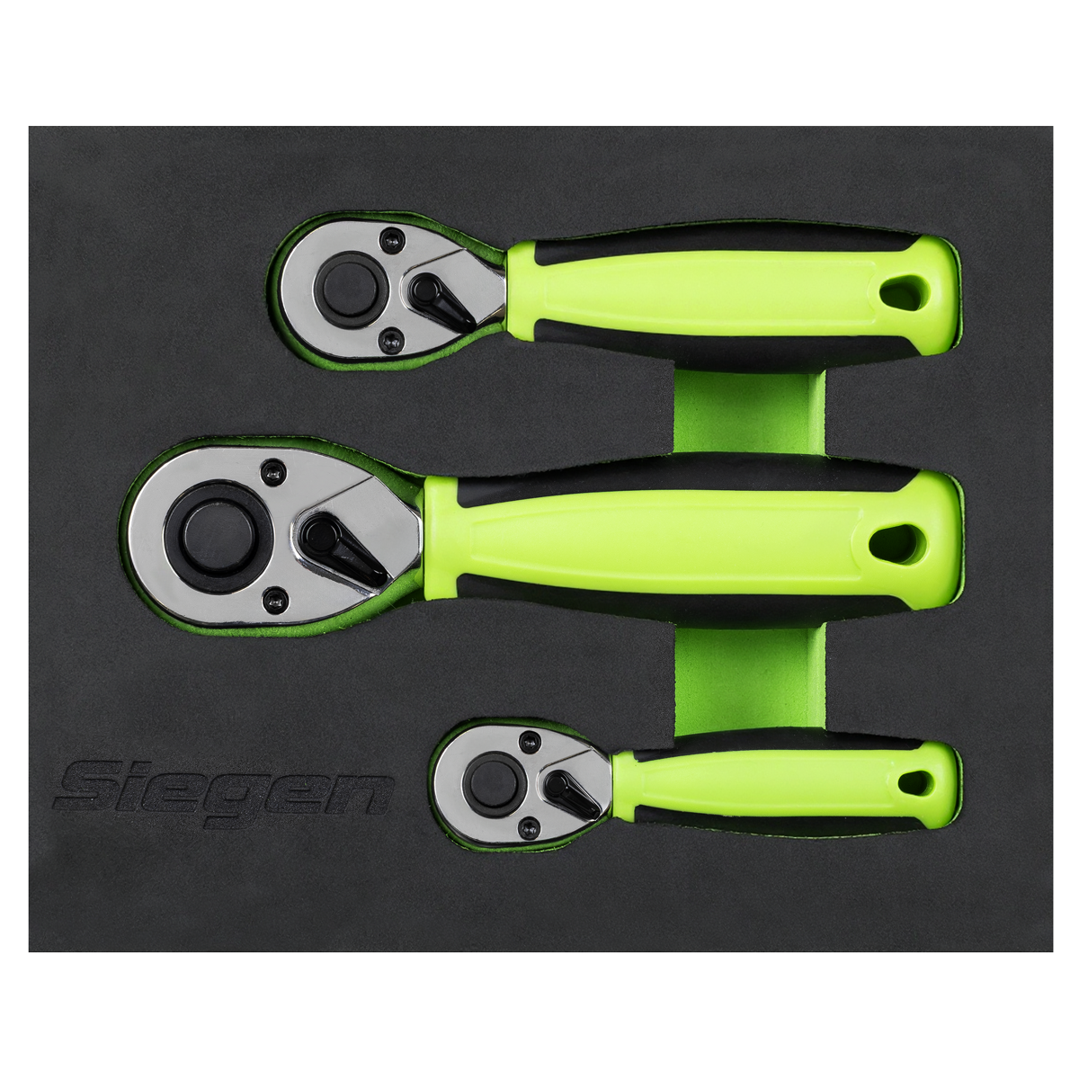 Siegen S01330 Stubby Ratchet Wrench Set 3pc