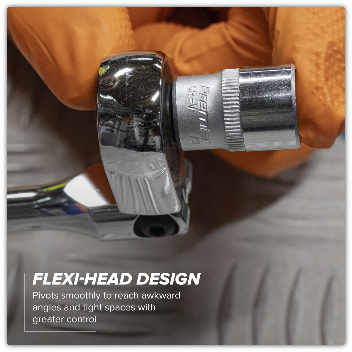 Siegen S01333 Extra-Long Flexi-Head Ratchet Wrench Set 3pc