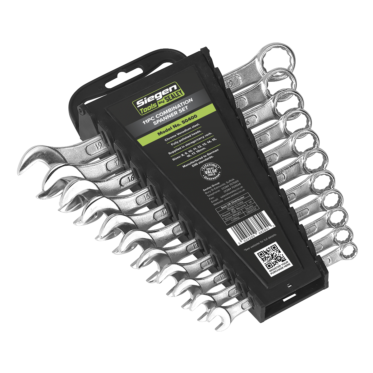 Siegen S0400 Siegen Combination Spanner Set 11pc