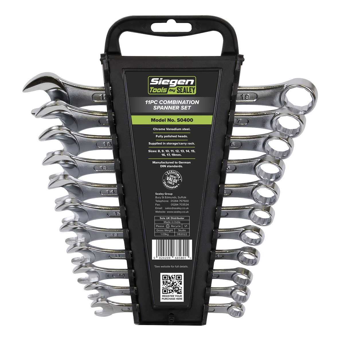 Siegen S0400 Siegen Combination Spanner Set 11pc