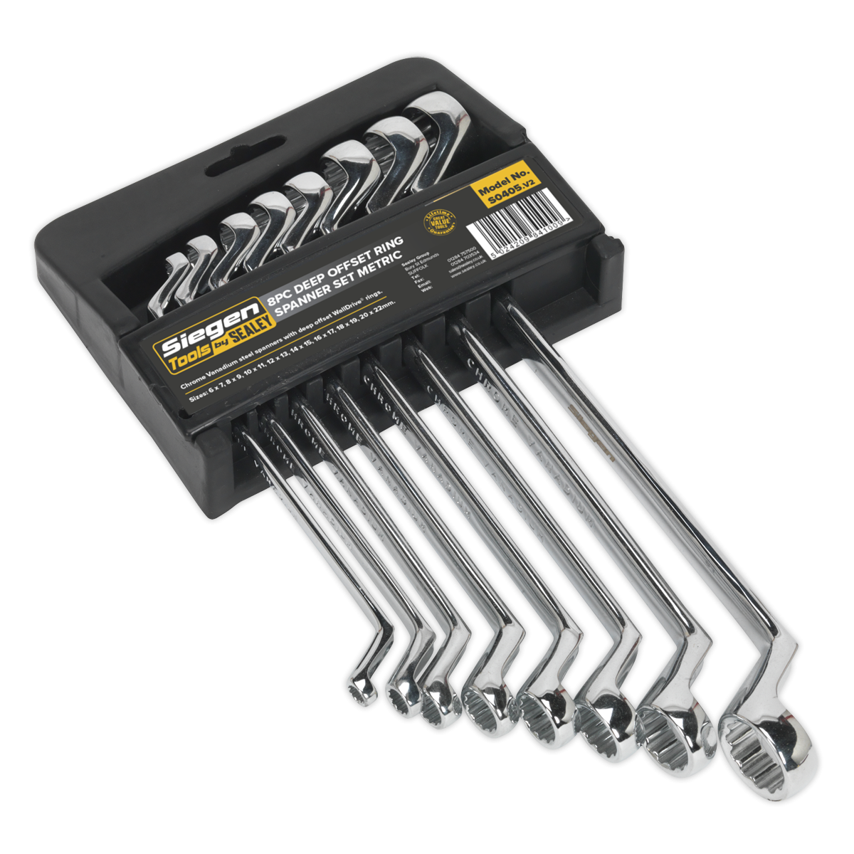 Siegen S0405 Siegen Deep Offset Ring Spanner Set 8pc