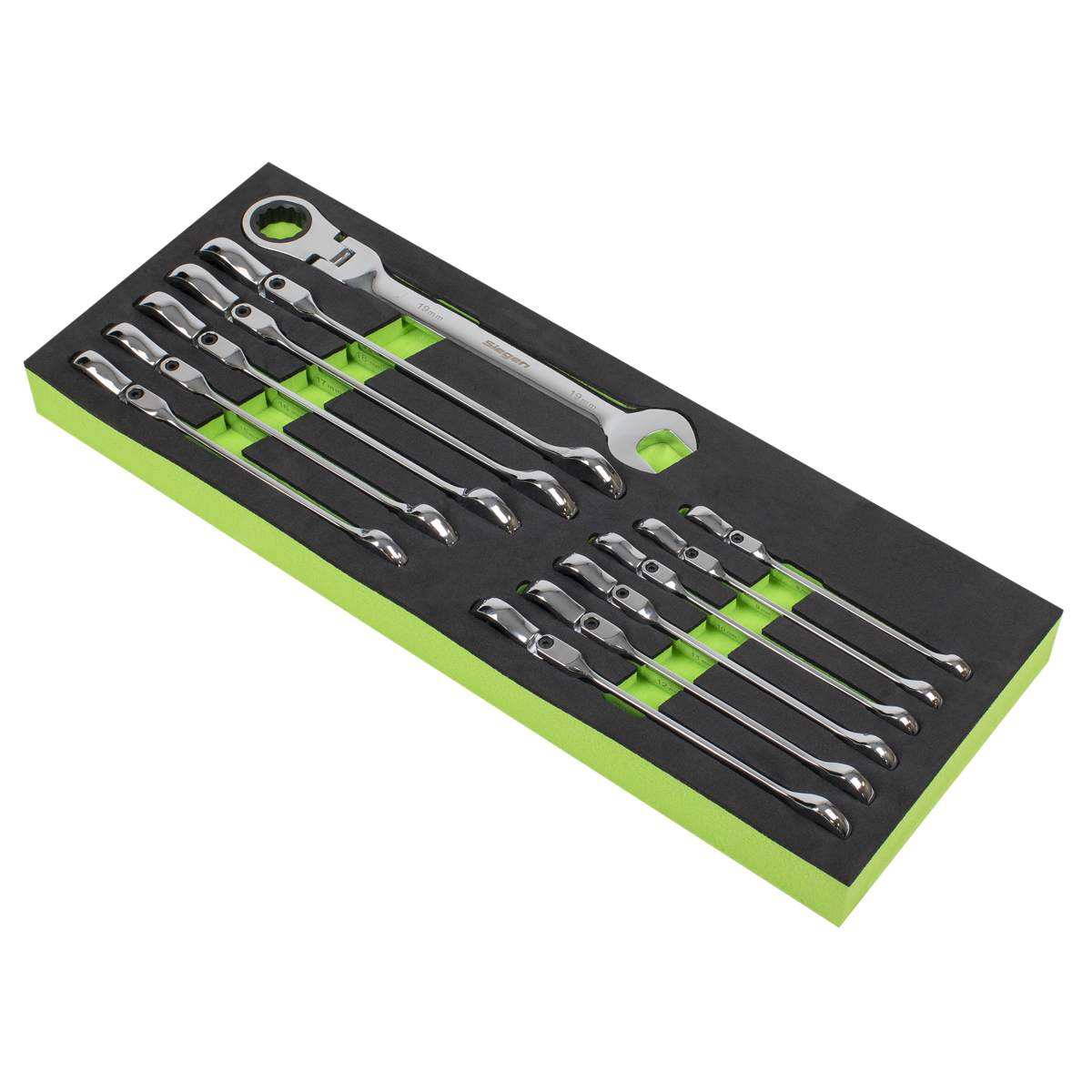 Siegen S0635 Siegen Flexi-Head Combination Ratchet Spanner Set 12pc
