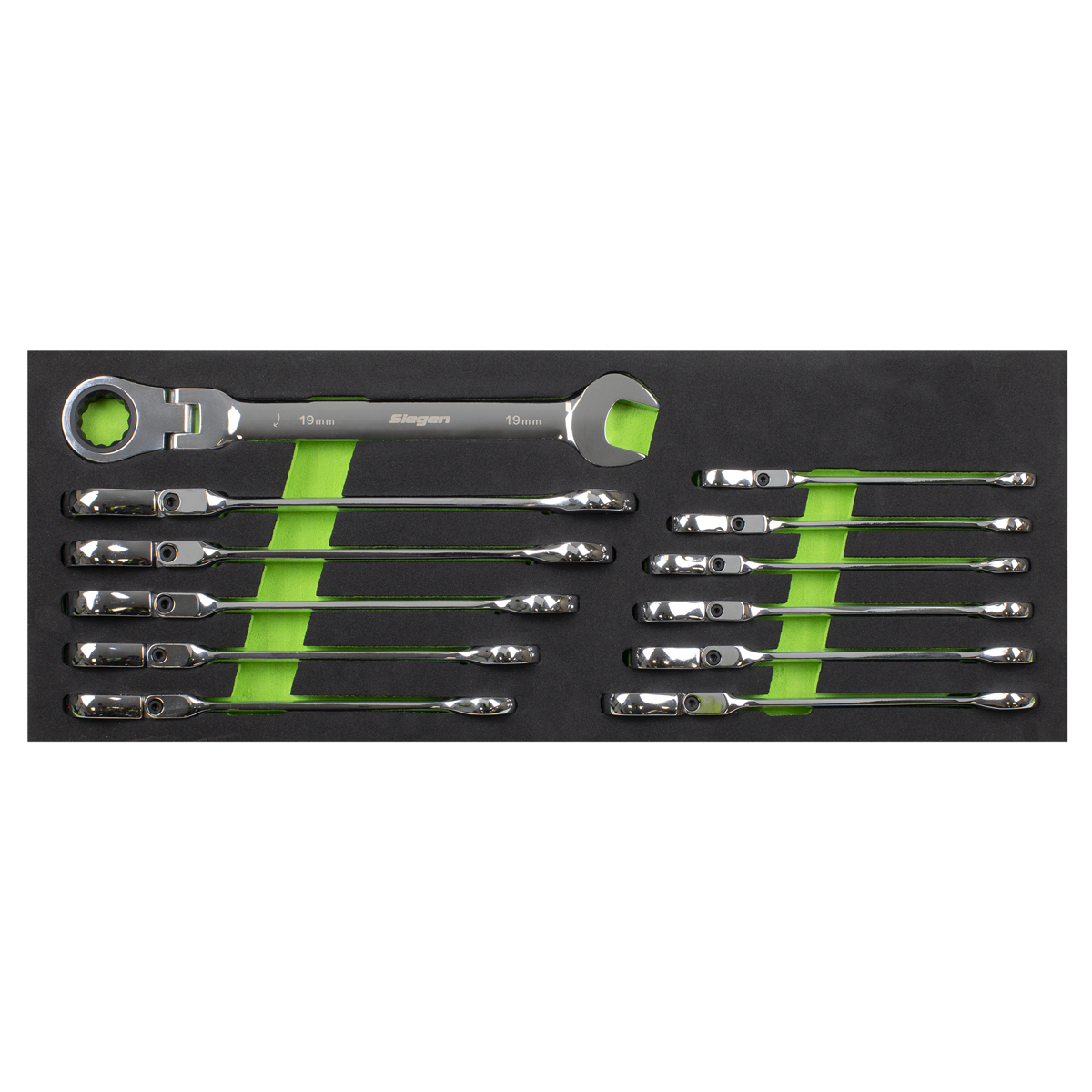 Siegen S0635 Siegen Flexi-Head Combination Ratchet Spanner Set 12pc