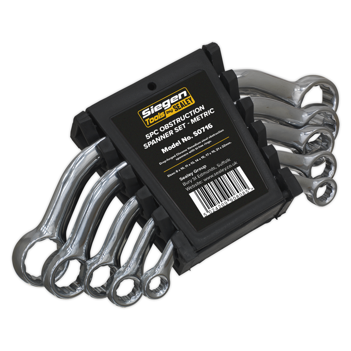 Siegen S0716 Siegen Obstruction Spanner Set 5pc