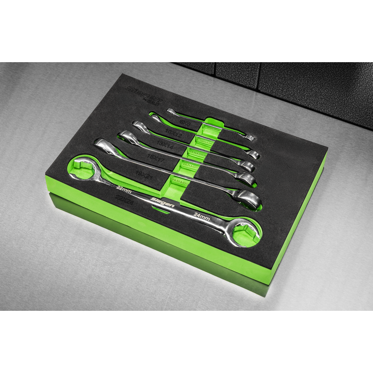 Siegen S0767 Flare Nut Spanner Set in EVA Foam Tray 6pc