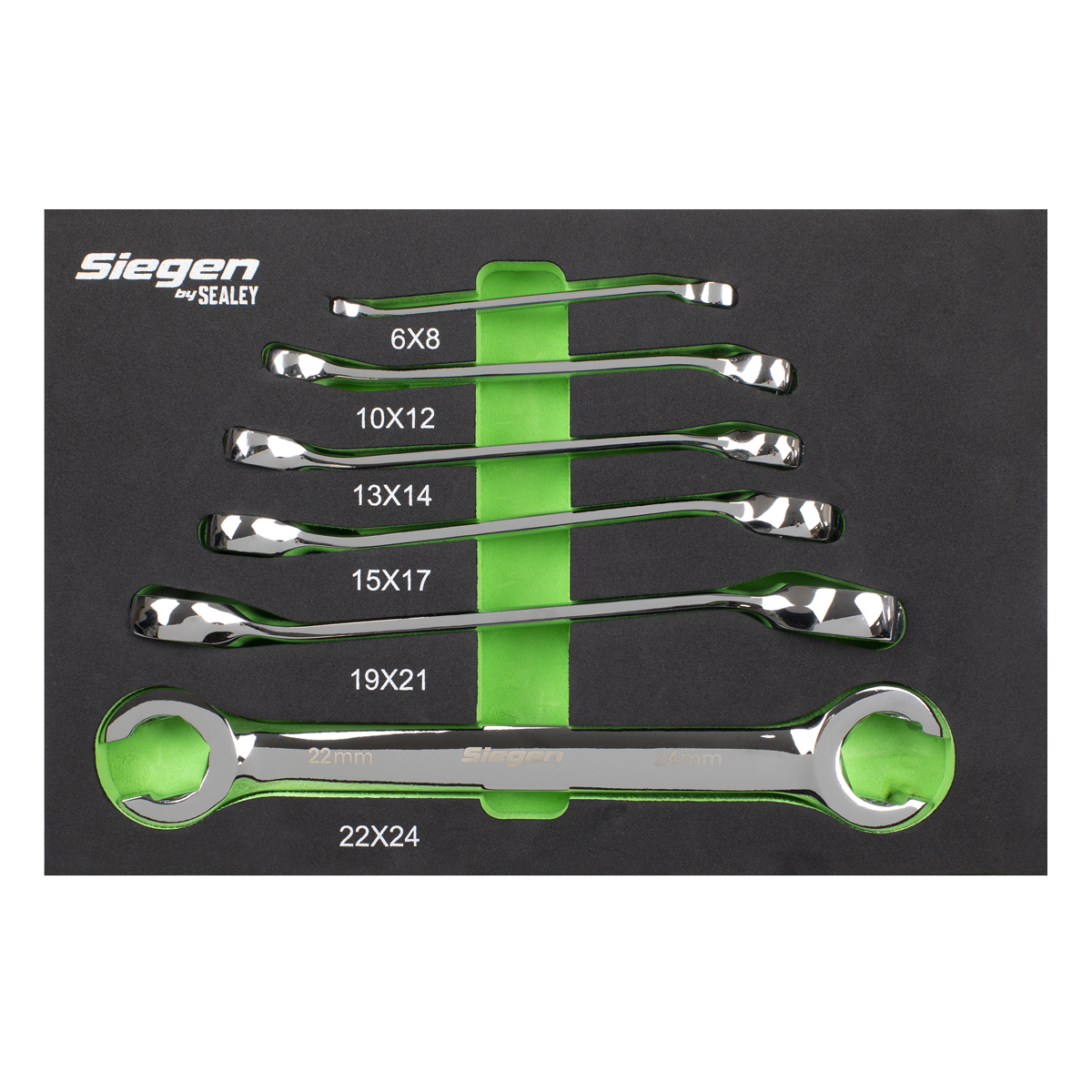 Siegen S0767 Flare Nut Spanner Set in EVA Foam Tray 6pc