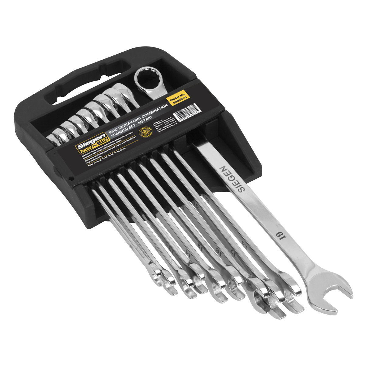 Siegen S0832 Siegen Extra-Long Combination Spanner Set 10pc