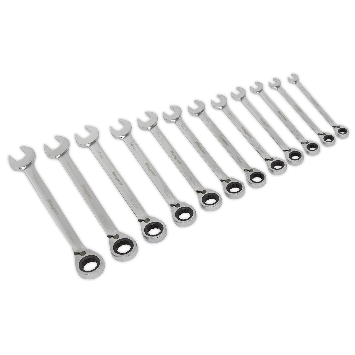 Siegen S0840 Siegen Reversible Combination Ratchet Spanner Set 12pc