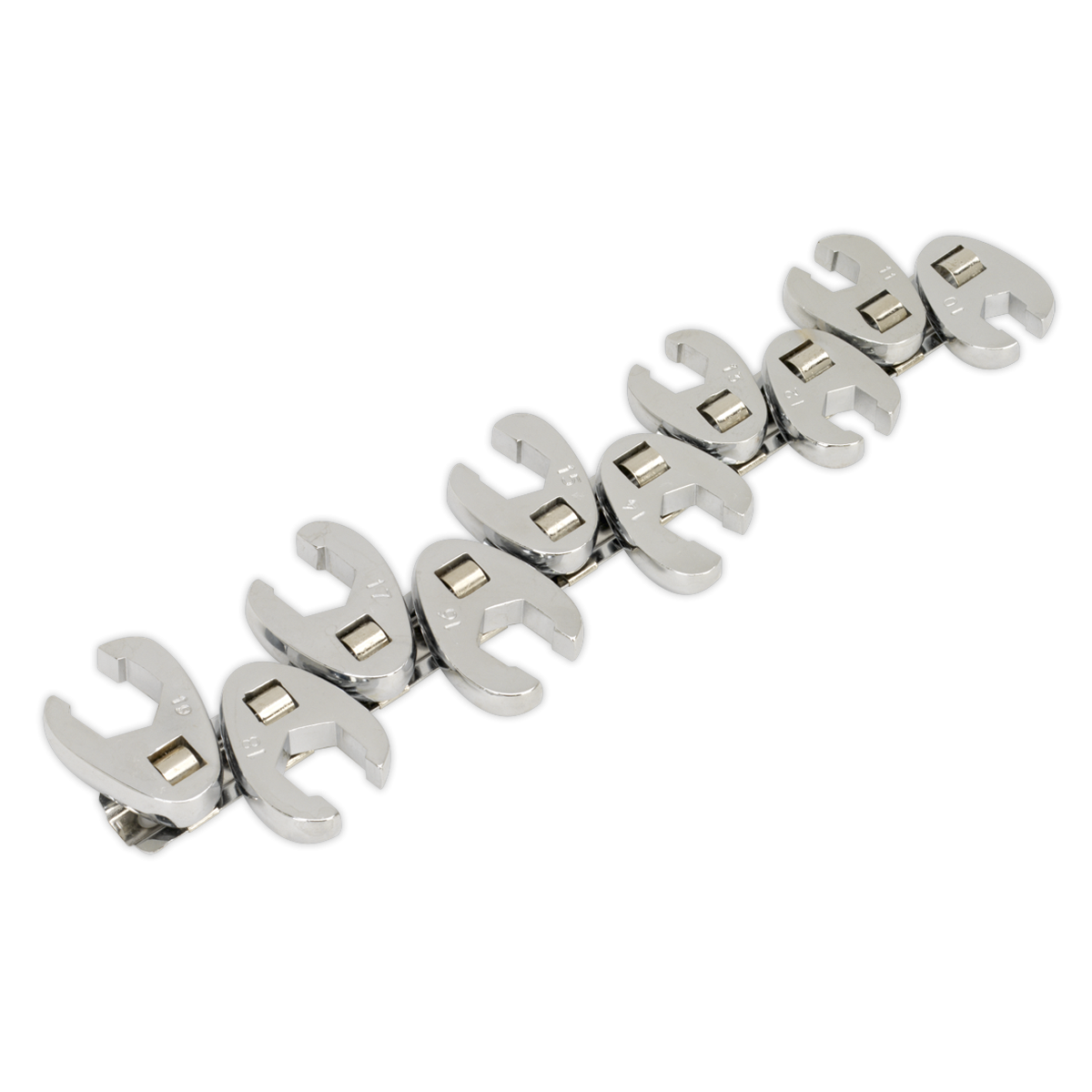 Siegen S0845 Siegen Flare Nut Crow's Foot Wrench Set 3/8"Sq Drive 10pc