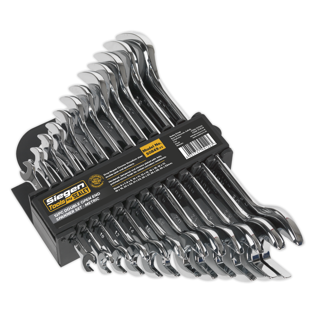 Siegen S0849 Siegen Double Open-End Spanner Set 12pc