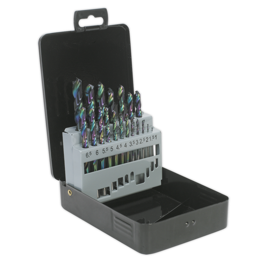 Siegen S0868 Siegen HSS Edge Ground Drill Bit Set 19pc - DIN 338