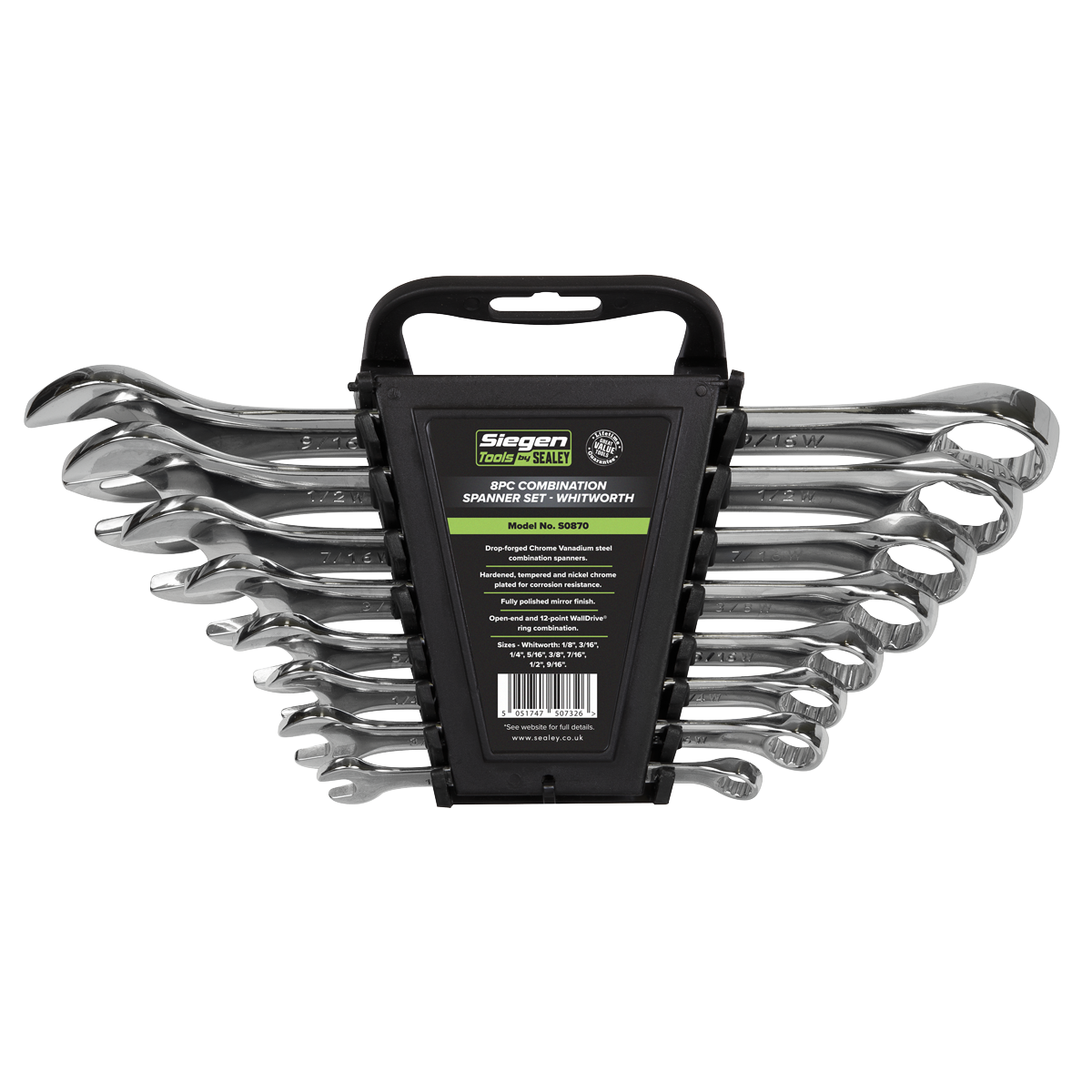 Siegen S0870 Siegen Whitworth Combination Spanner Set 8pc