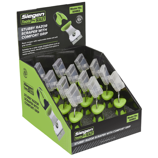 Siegen S0883 Siegen Razor Scraper with Comfort Grip - Display Box of 12