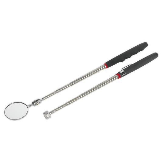 Siegen S0940 Siegen Telescopic Magnetic Pick-Up Tool & Inspection Mirror Set 2pc